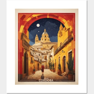 Cordoba Spain Starry Night Travel Tourism Retro Vintage Posters and Art